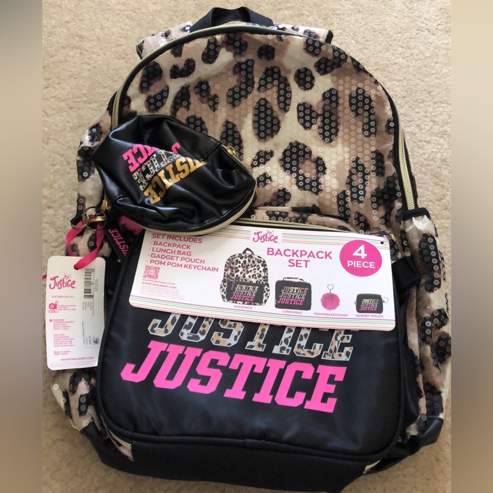 Justice Girls 17" Laptop Backpack 4-Piece Backpack set